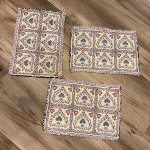 VTG Set of 3 Park B. Smith Placemats Lots of Hearts